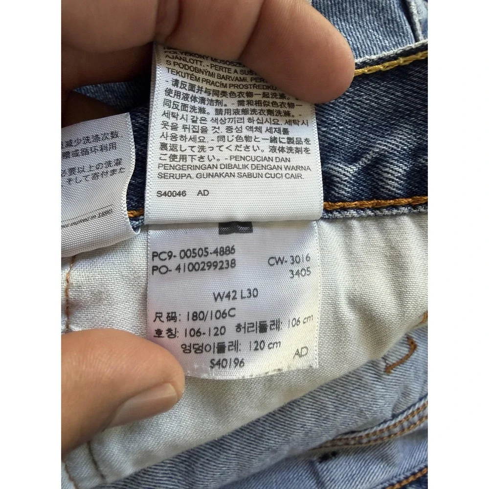 Levis 505 Jeans Mens 42x24 Blue Medium Wash Denim Regular Fit Straight Leg Pants